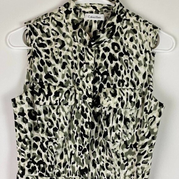Calvin Klein Dress Womens Size 8 Animal Print Multicolor Sleeveless - Picture 3 of 11